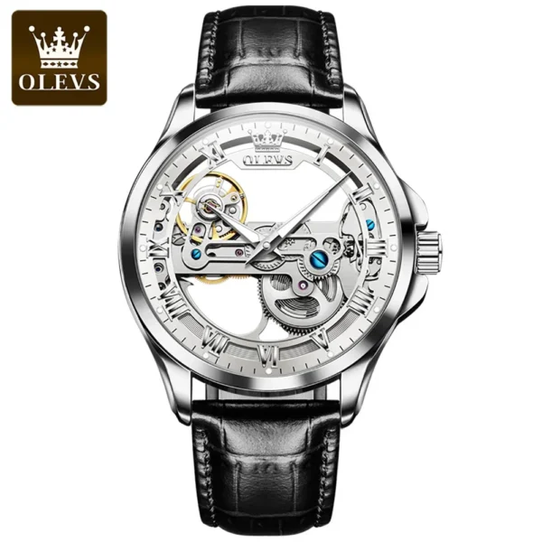 OLEVS 6661 Herren Automatikuhr – Luxus Tourbillon, Lederarmband & Leuchtfunktion – Bild 7