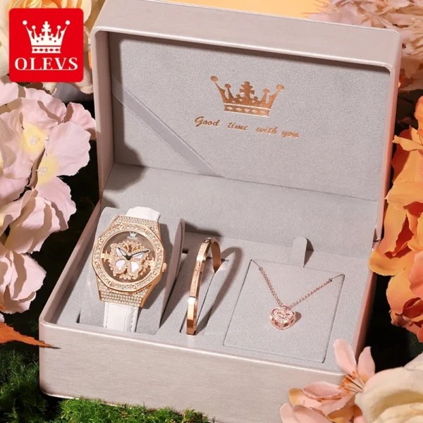 OLEVS 9996 Damenuhr – Luxus Elegant mit drehbarem Zifferblatt-Diamanten – Bild 11