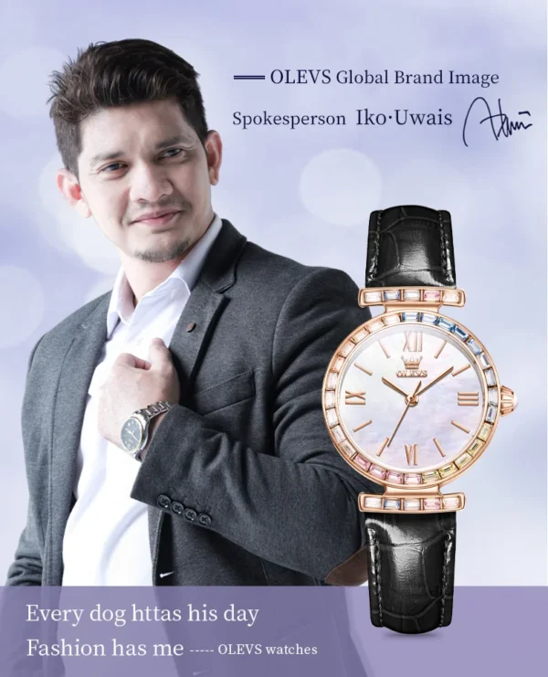 OLEVS 9007 Fashion Damenuhr – Diamantbesatz-Römische Skala-Wasserdicht – Bild 9