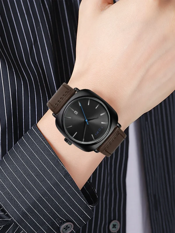 TOMI 2er-Set Herrenuhr & Brille – Klassisches Quadratisches Design im Geschenkset – Bild 18