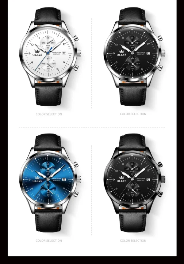 OLEVS 2880 Herrenuhr – Original Luxus Quarz-Uhr mit Chronograph und Leuchtfunktion – Bild 21