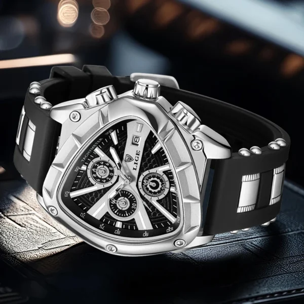 LIGE 89103 Wasserdichte Herrenuhr: Luxuriöse Militär-Sportuhr mit Chronograph – Bild 2