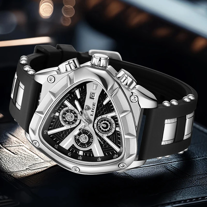 LIGE 89103 Wasserdichte Herrenuhr: Luxuriöse Militär-Sportuhr mit Chronograph