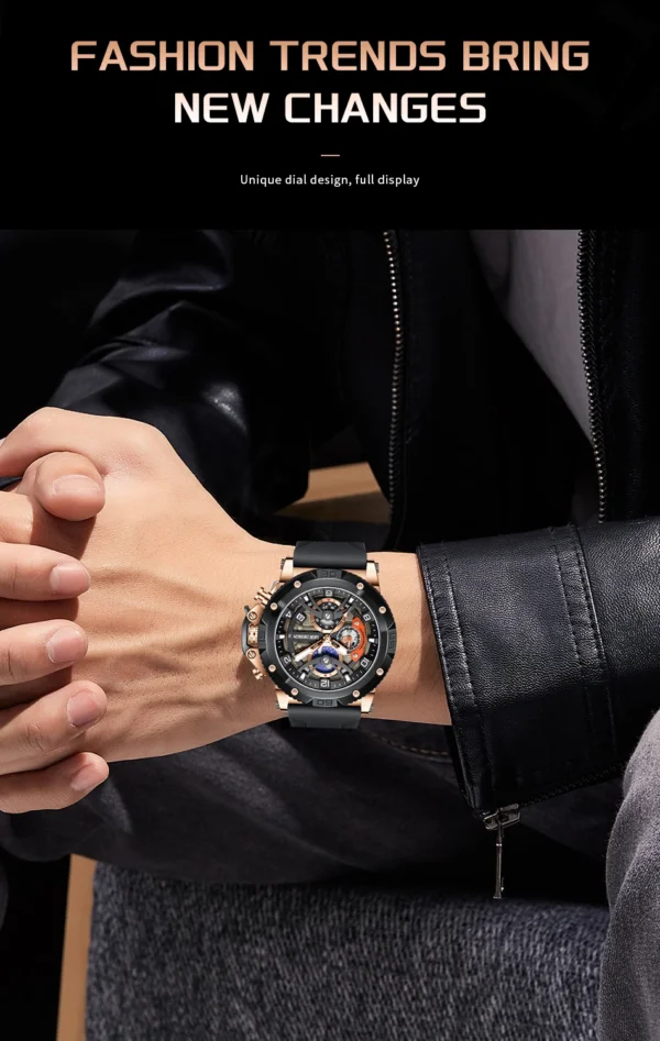LIGE Neue Militär-Sportuhr mit Luxus-Chronograph für Herren – Bild 12