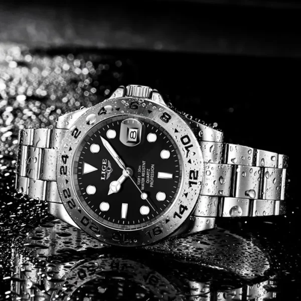 Business Herrenuhr Luxuriöse Eleganz aus Edelstahl – Bild 2