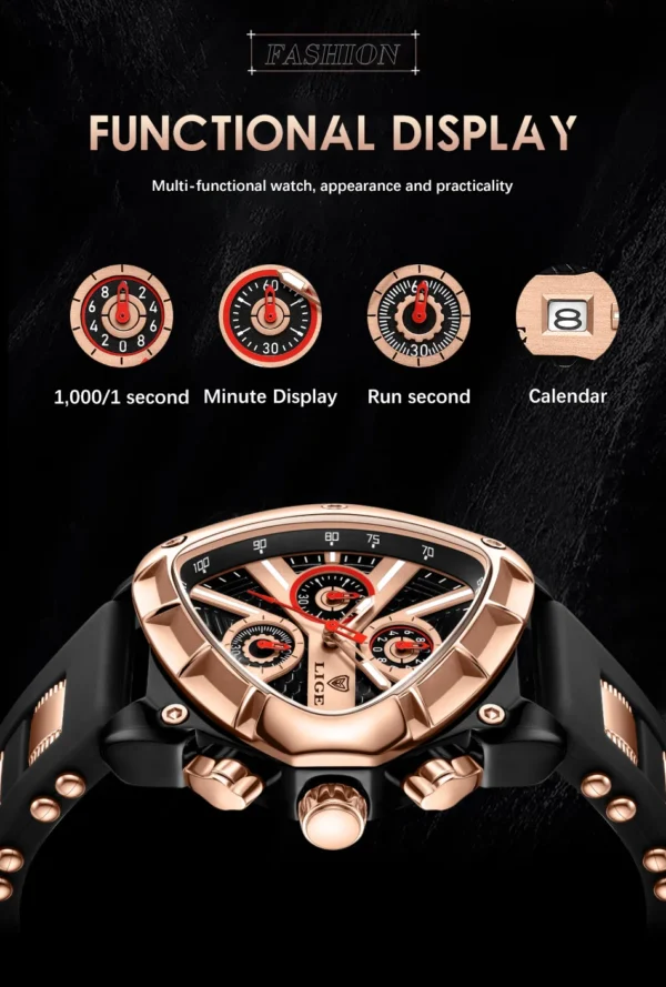 LIGE 89103 Wasserdichte Herrenuhr: Luxuriöse Militär-Sportuhr mit Chronograph – Bild 16