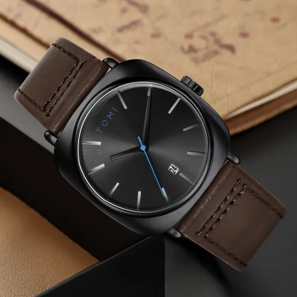 TOMI 2er-Set Herrenuhr & Brille – Klassisches Quadratisches Design im Geschenkset – Bild 5
