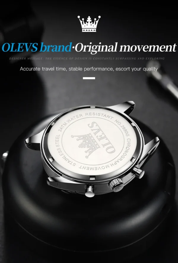 OLEVS 2880 Herrenuhr – Original Luxus Quarz-Chronograph – Bild 18