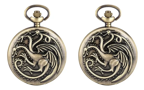 Dreiköpfiger Drachen Taschenuhr | Mystik und Vintage-Eleganz – Bild 7