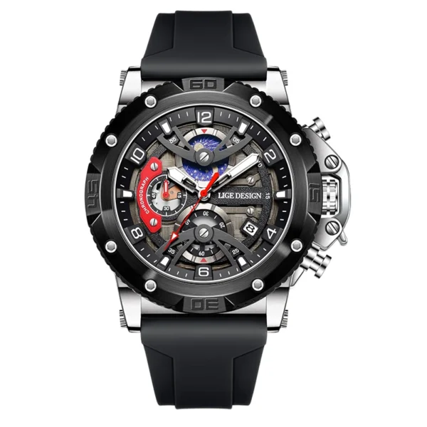 LIGE Neue Militär-Sportuhr mit Luxus-Chronograph für Herren – Bild 9