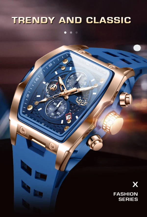 Luxuriöse Militär-Sportuhr mit Quadratischem Chronograph für Herren – Bild 11