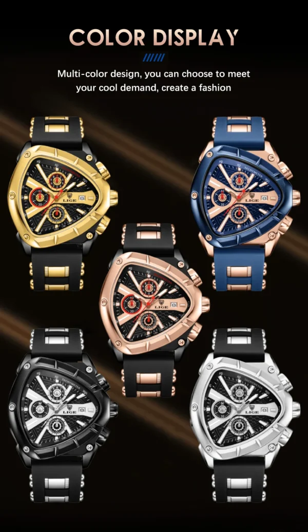 LIGE 89103 Wasserdichte Herrenuhr: Luxuriöse Militär-Sportuhr mit Chronograph – Bild 20