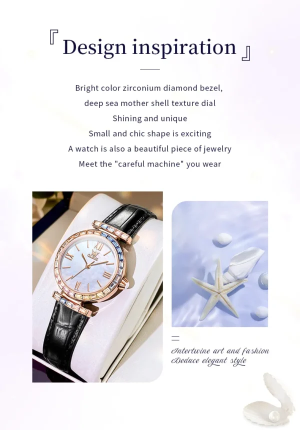 OLEVS 9007 Fashion Damenuhr – Diamantbesatz-Römische Skala-Wasserdicht – Bild 11