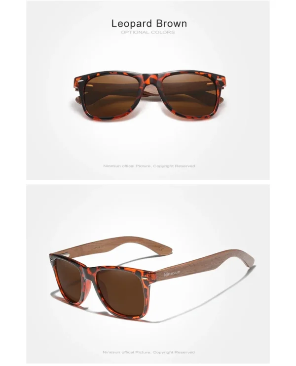 Ninesun Schwarze Walnuss Holz Polarisierte Sonnenbrille für Herren – Handgefertigt UV400 – Bild 12