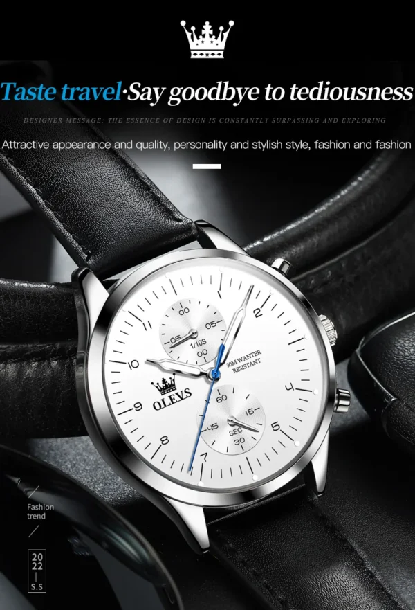 OLEVS 2880 Herrenuhr – Original Luxus Quarz-Chronograph – Bild 16