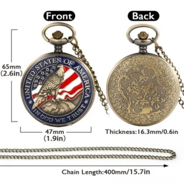 Klassische Amerikanische Präsidenten Taschenuhr im Vintage-Stil – Bild 6