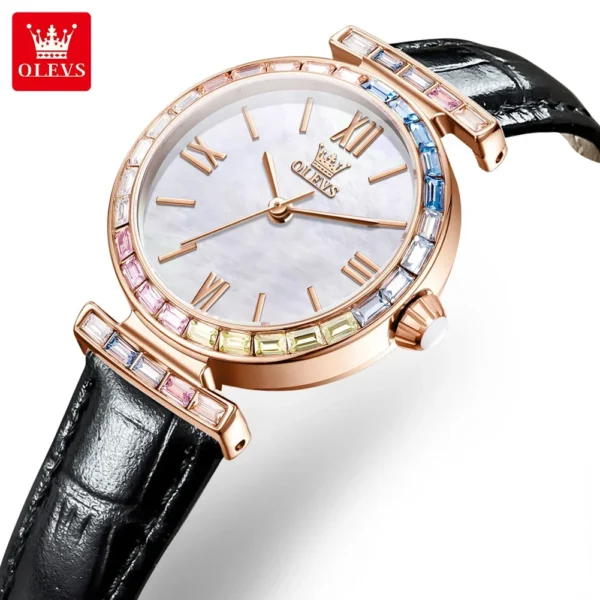 OLEVS 9007 Fashion Damenuhr – Diamantbesatz-Römische Skala-Wasserdicht – Bild 8