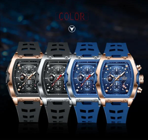 Luxuriöse Militär-Sportuhr mit Quadratischem Chronograph für Herren – Bild 15