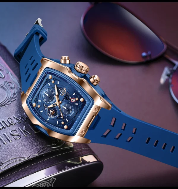 Luxuriöse Militär-Sportuhr mit Quadratischem Chronograph für Herren – Bild 22