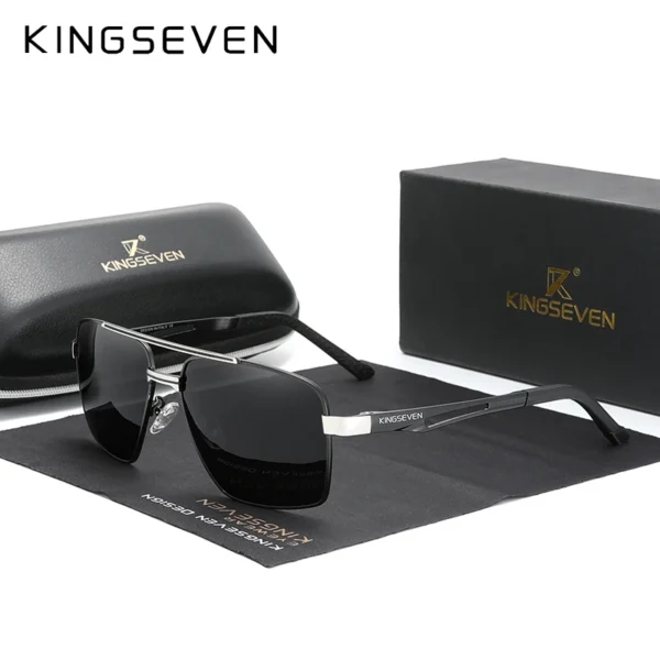 KINGSEVEN Polarisierte Rechteckige Sonnenbrille UV400 für Herren – Bild 8