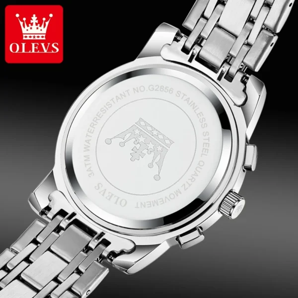 OLEVS 2856 Herrenuhr–Klassisch Multifunktional mit Mondphase-Chronograph – Bild 6