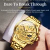 OLEVS 9947 Herrenuhr – Top Luxus Original Wasserdichte Quarz-Uhr im Gold-Skelett-Stil – Bild 12