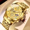 OLEVS 9947 Herrenuhr – Top Luxus Original Wasserdichte Quarz-Uhr im Gold-Skelett-Stil – Bild 11