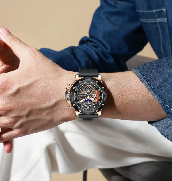 LIGE Neue Militär-Sportuhr mit Luxus-Chronograph für Herren – Bild 22