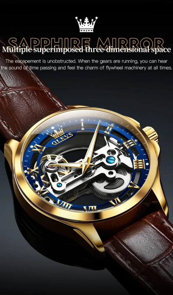 OLEVS 6661 Herren Automatikuhr – Luxus Tourbillon, Lederarmband & Leuchtfunktion – Bild 24