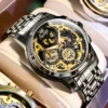 OLEVS 9947 Herrenuhr – Top Luxus Original Wasserdichte Quarz-Uhr im Gold-Skelett-Stil – Bild 26