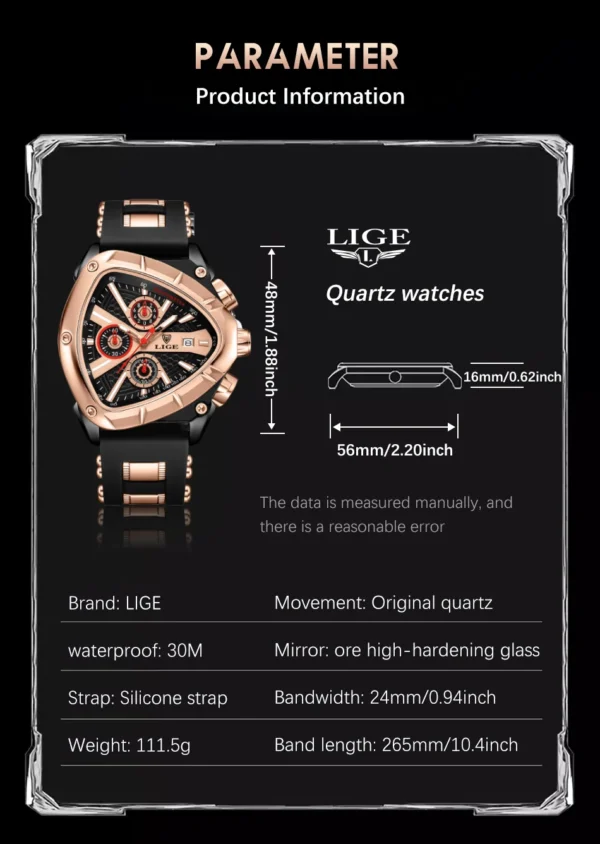 LIGE 89103 Wasserdichte Herrenuhr: Luxuriöse Militär-Sportuhr mit Chronograph – Bild 15