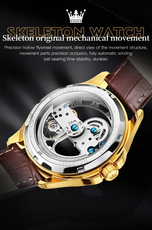 OLEVS 6661 Herren Automatikuhr – Luxus Tourbillon, Lederarmband & Leuchtfunktion – Bild 19