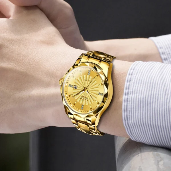 Business Sport Herrenuhr: Luxuriöse Eleganz aus Edelstahl mit Chronograph – Bild 5