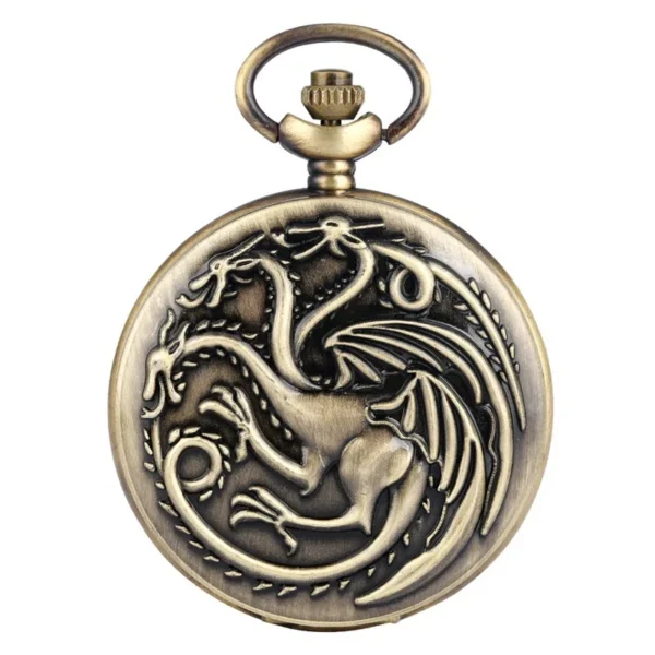Dreiköpfiger Drachen Taschenuhr | Mystik und Vintage-Eleganz – Bild 5