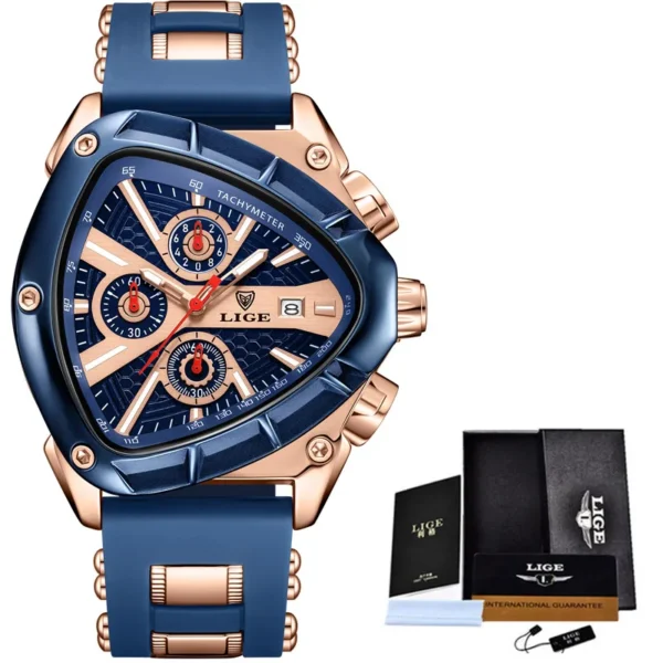LIGE 89103 Wasserdichte Herrenuhr: Luxuriöse Militär-Sportuhr mit Chronograph – Bild 7