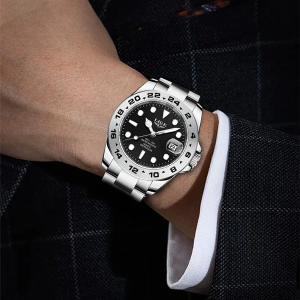 Business Herrenuhr Luxuriöse Eleganz aus Edelstahl – Bild 5