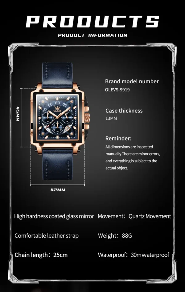 OLEVS 9919 Luxus-Herrenuhr-Markantes Design und Präzise Funktionen – Bild 22