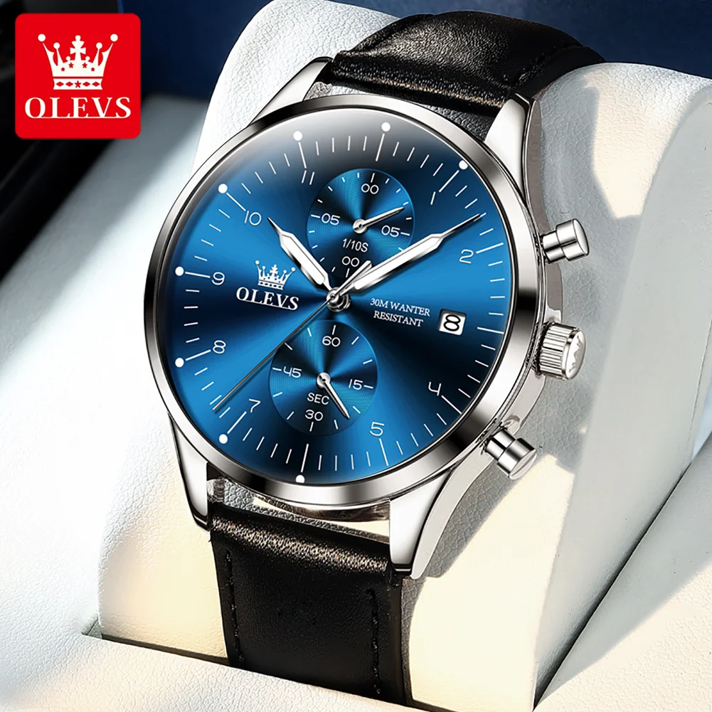OLEVS 2880 Herrenuhr – Original Luxus Quarz-Uhr mit Chronograph und Leuchtfunktion