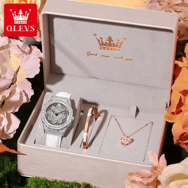 OLEVS 9996 Damenuhr – Luxus Elegant mit drehbarem Zifferblatt-Diamanten – Bild 12