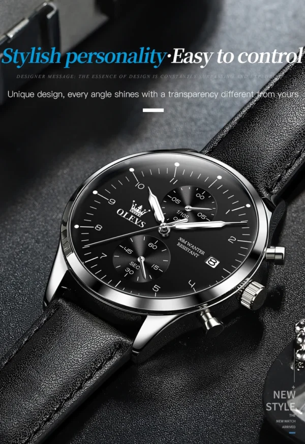 OLEVS 2880 Herrenuhr – Original Luxus Quarz-Chronograph – Bild 20