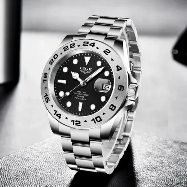 Business Herrenuhr Luxuriöse Eleganz aus Edelstahl – Bild 3
