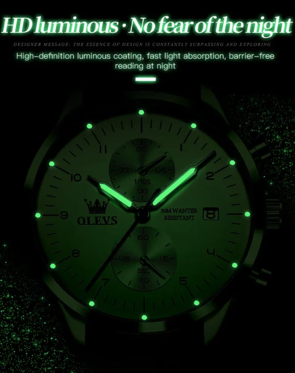 OLEVS 2880 Herrenuhr – Original Luxus Quarz-Chronograph – Bild 19