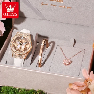 OLEVS 9996 Damenuhr – Luxus Elegant mit drehbarem Zifferblatt-Diamanten