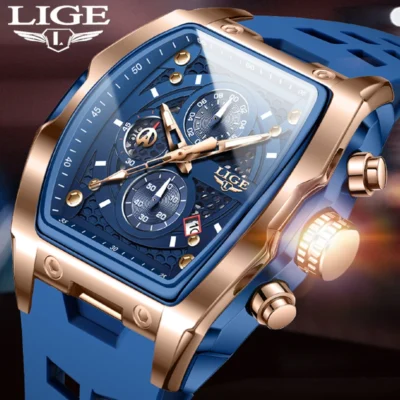 Luxuriöse Militär-Sportuhr mit Quadratischem Chronograph für Herren