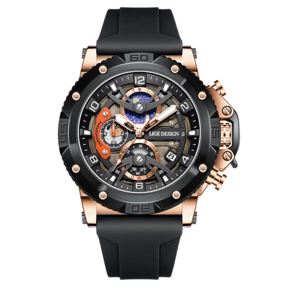 LIGE Neue Militär-Sportuhr mit Luxus-Chronograph für Herren – Bild 8