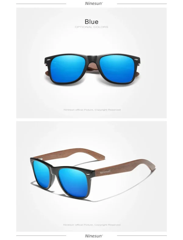 Ninesun Schwarze Walnuss Holz Polarisierte Sonnenbrille für Herren – Handgefertigt UV400 – Bild 10