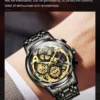 OLEVS 9947 Herrenuhr – Top Luxus Original Wasserdichte Quarz-Uhr im Gold-Skelett-Stil – Bild 18