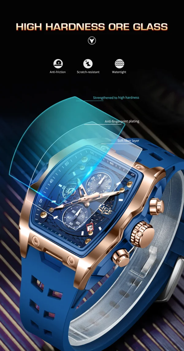Luxuriöse Militär-Sportuhr mit Quadratischem Chronograph für Herren – Bild 17
