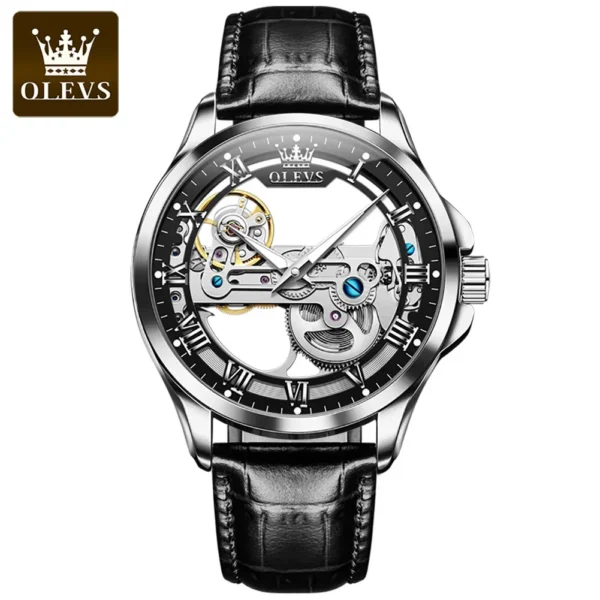 OLEVS 6661 Herren Automatikuhr – Luxus Tourbillon, Lederarmband & Leuchtfunktion – Bild 10