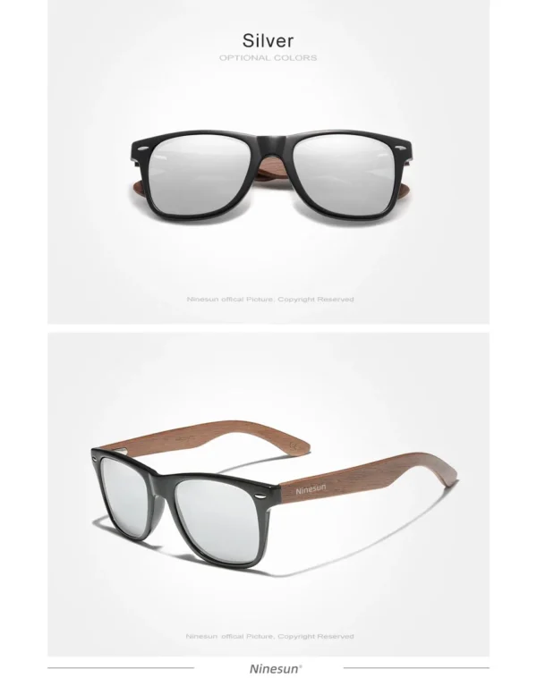 Ninesun Schwarze Walnuss Holz Polarisierte Sonnenbrille für Herren – Handgefertigt UV400 – Bild 11